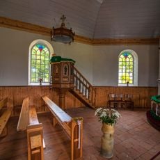Pulpit of Lutheran church in Kaltene