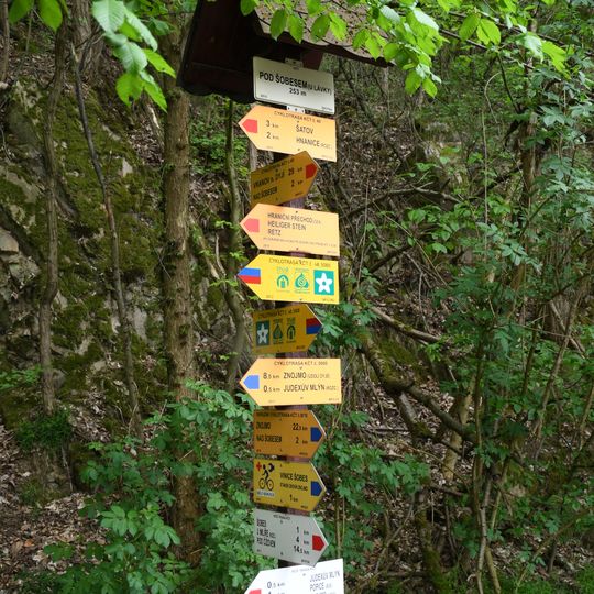 Rozcestník Pod Šobesem - u lávky
