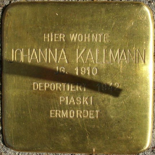 Stolperstein en memoria de Johanna Kallmann