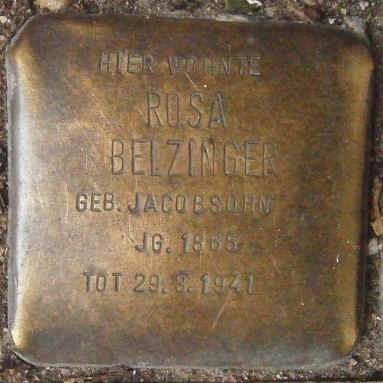 Stolperstein en memoria de Rosa Belzinger