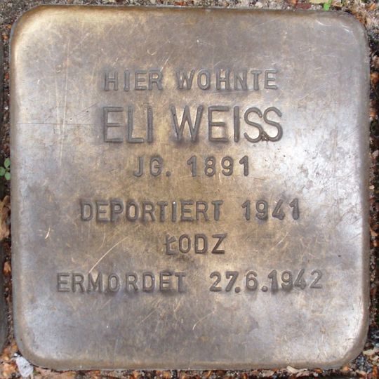 Stolperstein dedicated to Eli Weiss