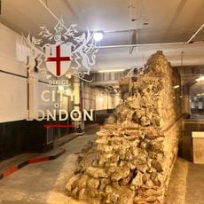 London Wall: remains of Roman wall and bastion, Camomile Street
