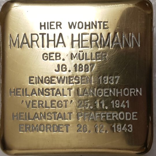 Stolperstein en memoria de Martha Hermann
