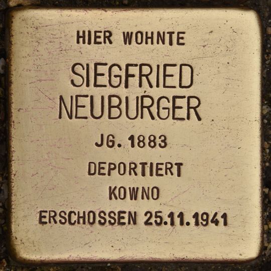 Stolperstein à la mémoire de Siegfried Neuburger