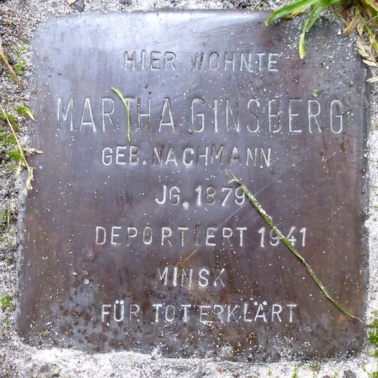 Stolperstein en memoria de Martha Ginsberg