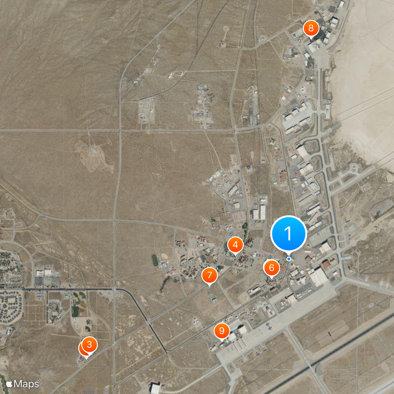 Base de la Fuerza Aérea Edwards Mapa