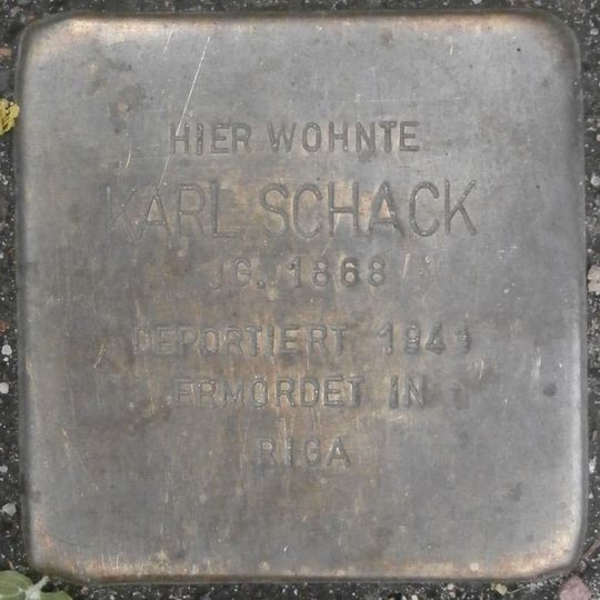 Stolperstein dedicated to Karl Schack
