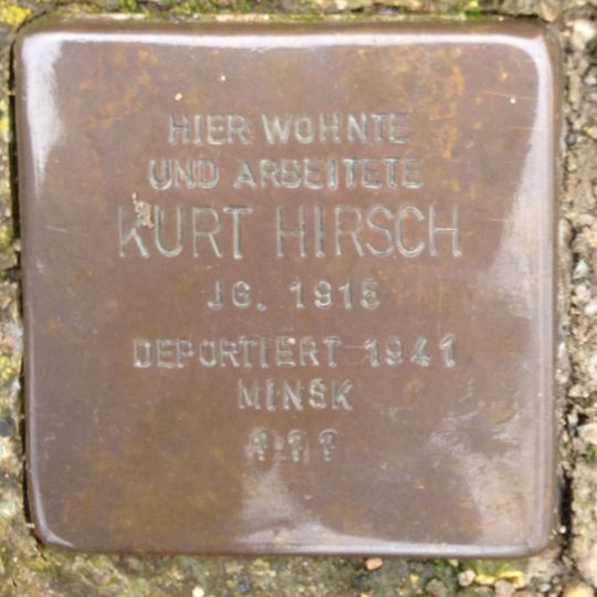 Stolperstein em memória de Kurt Hirsch