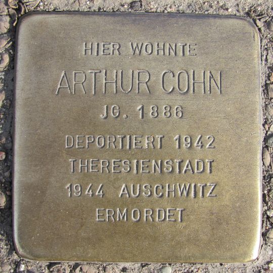 Stolperstein à la mémoire d’Arthur Cohn