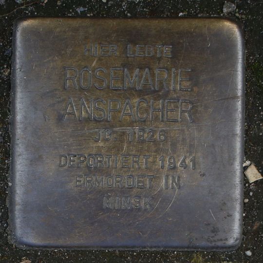 Stolperstein en memoria de Rosemarie Anspacher