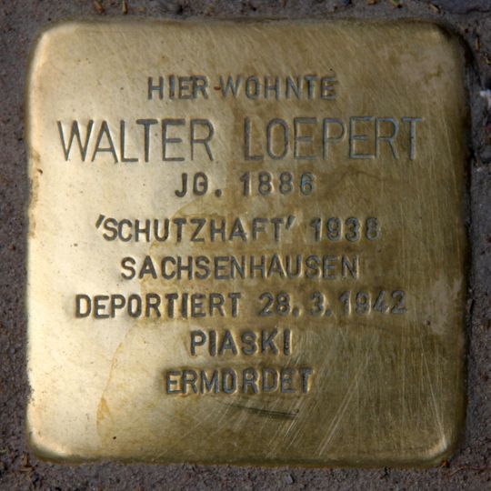 Stolperstein dedicated to Walter Loepert