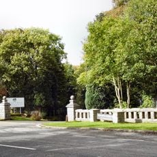 Gate piers and walls at entrance to Glan Gwna Hall