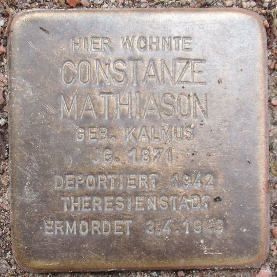 Stolperstein dedicated to Constanze Mathiason