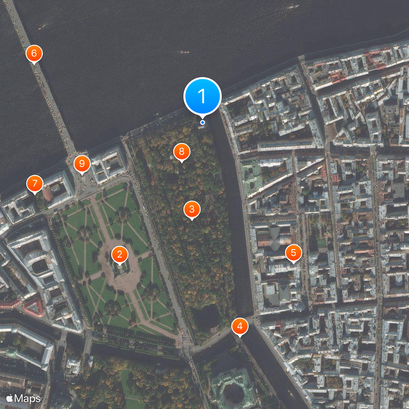 Summer Palace of Peter I Map