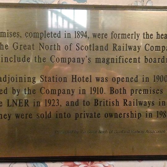 Commemorative plaque to Great North of Scotland Railway Company