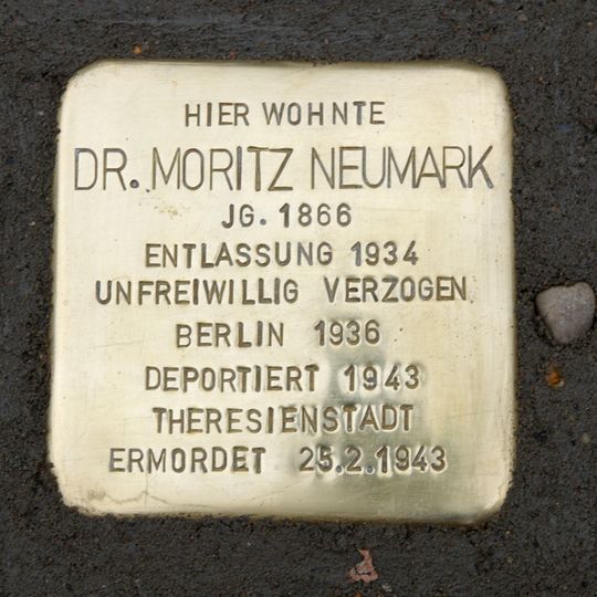 Stolperstein à la mémoire de Moritz Neumark