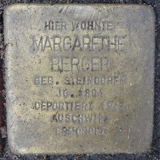 Stolperstein dedicated to Margarethe Berger