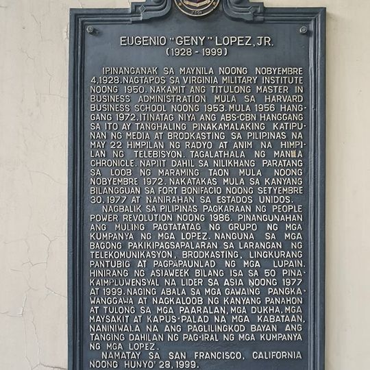 Eugenio “Geny” Lopez, Jr. historical marker