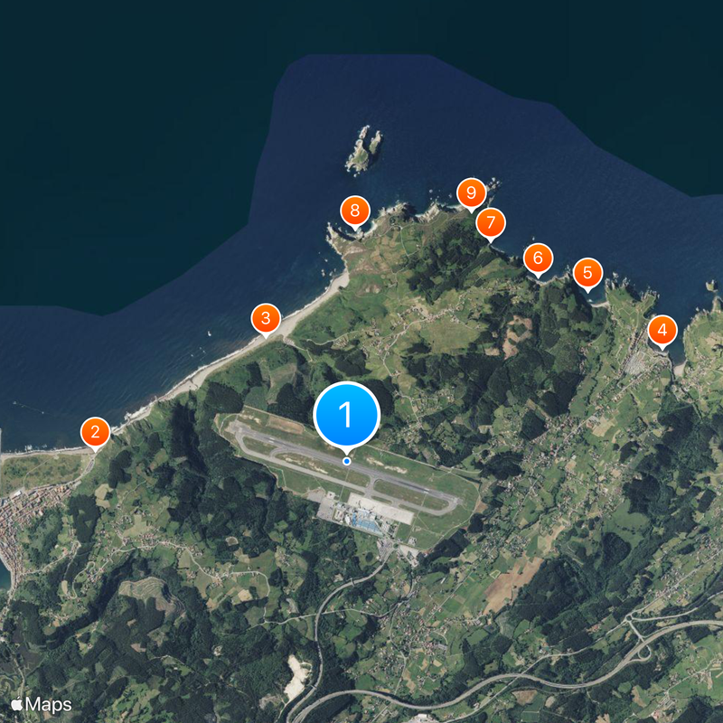 Aéroport des Asturies Carte