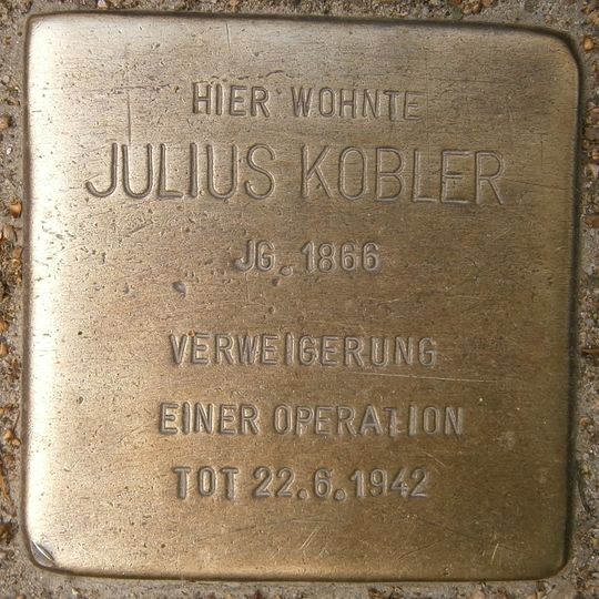 Stolperstein dedicated to Julius Kobler