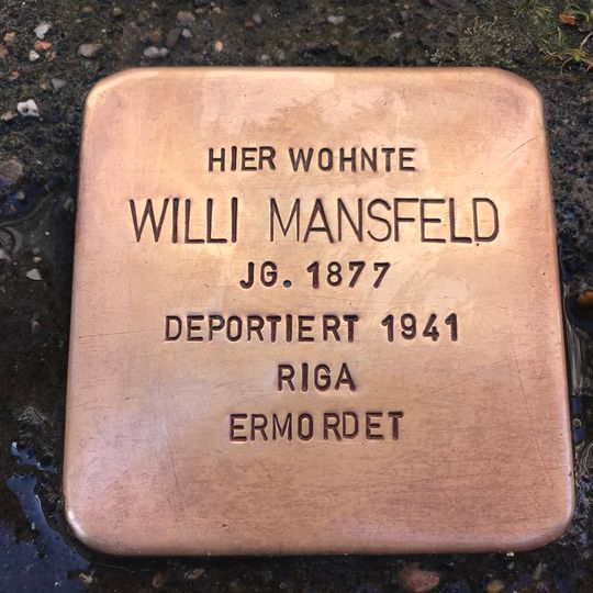 Stolperstein en memoria de Willi Mansfeld