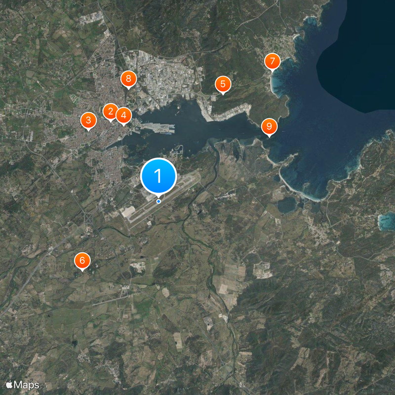 Olbia Costa Smeralda Airport Map