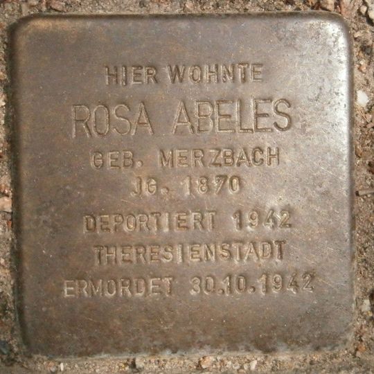 Stolperstein dedicated to Rosa Abeles