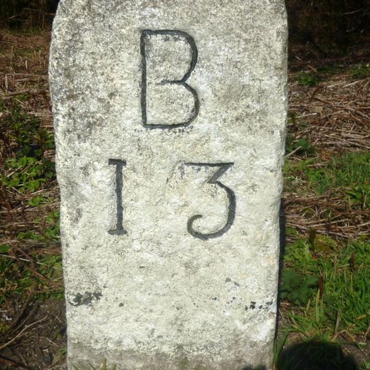 Milestone 800 Metres To South West Of Trewint Marsh