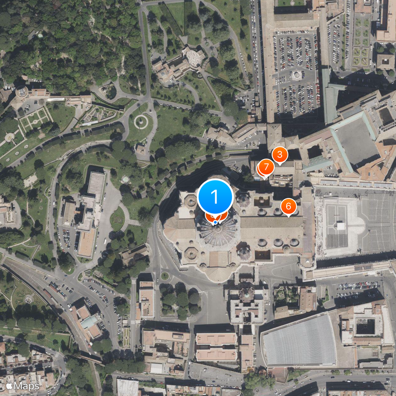 Grutas do Vaticano Mapa