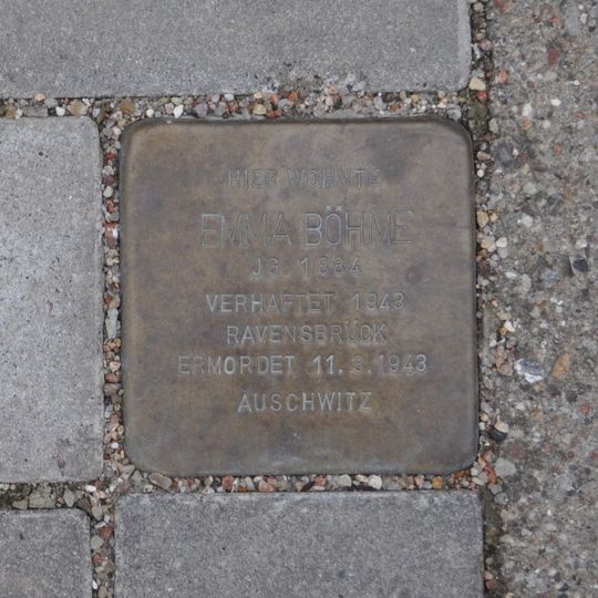 Stolperstein en memoria de Emma Böhme