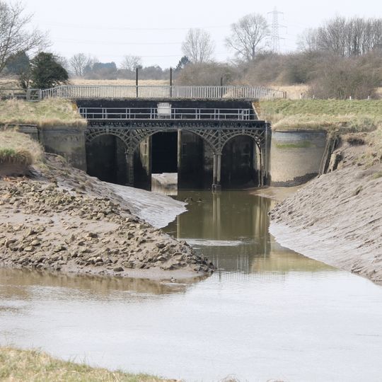 Footbridge, Road Bridge And Sluices