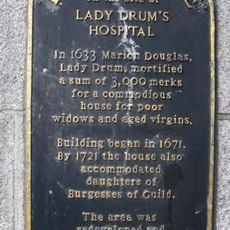Plaque on site of Lady Drum's Hospital
