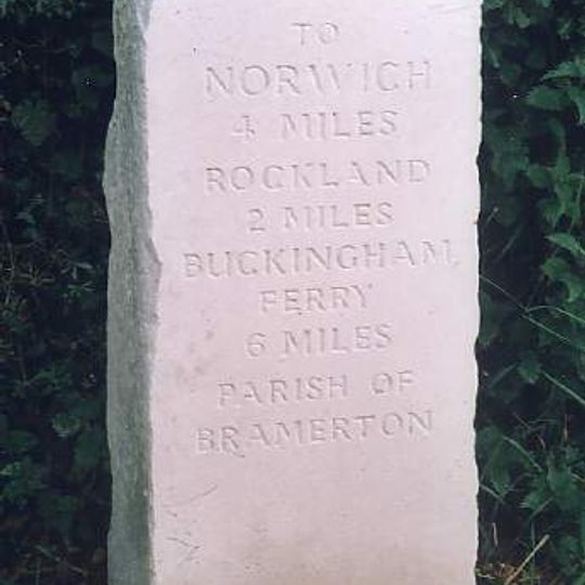 Milestone, Kirby Road, 80yds W of jct with rd to Surlingham