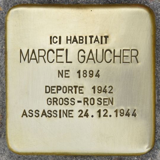 Stolperstein dedicated to Marcel Gaucher