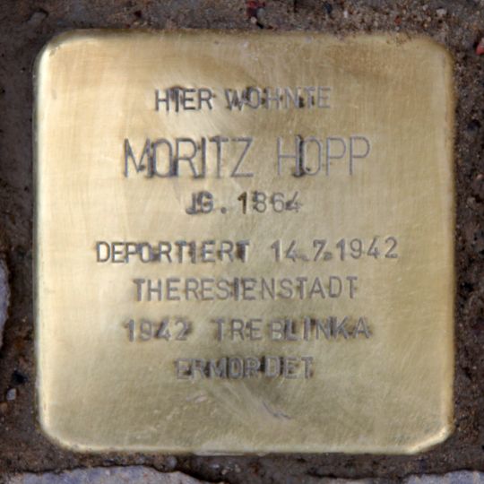 Stolperstein dedicated to Moritz Hopp