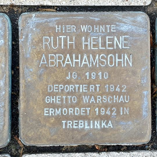 Stolperstein dedicated to Henriette Abrahamsohn