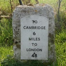 Milestone, Cambridge Road, opposite radio mast