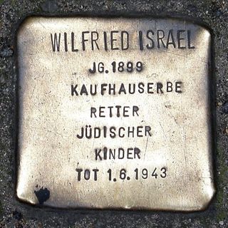 Stolperstein dedicated to Wilfrid Israel