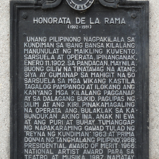 Honorata de la Rama historical marker