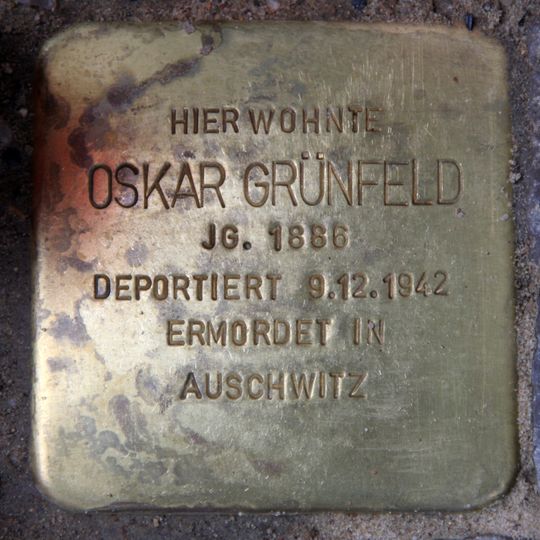 Stolperstein dedicated to Oskar Grünfeld