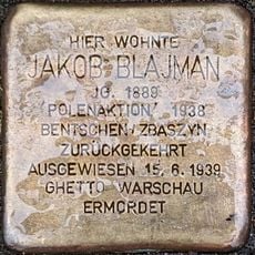 Stolperstein dedicated to Jakob Blajman