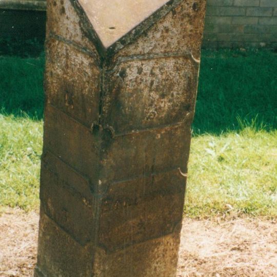 Milepost, Newport Road; opp. abandoned filling station at New Bradwell, just W of St Peter's way