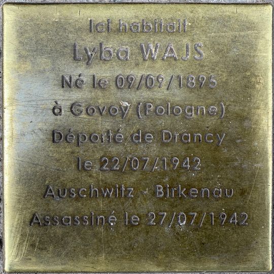 Stolperstein en memoria de Lyba Wajs