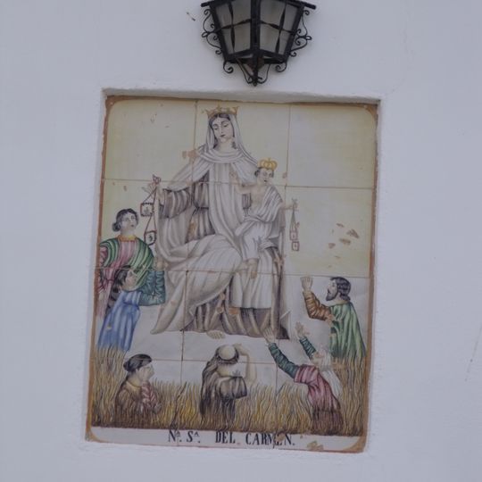 Ceramic panel of Our Lady of Mount Carmel