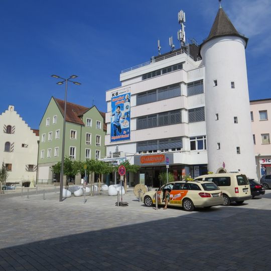 Treppenturm des ehemaligen Salz- und Getreidespeichers