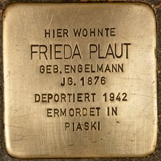 Stolperstein dedicated to Frieda Plaut