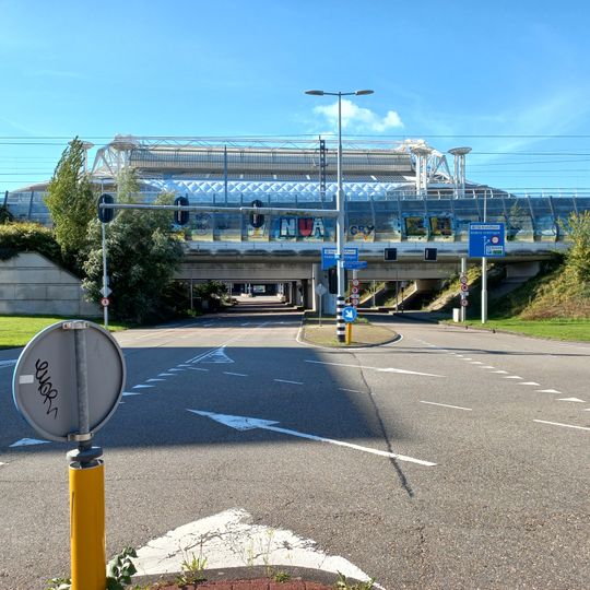 Spoorbrug in de Burgemeester Stramanweg