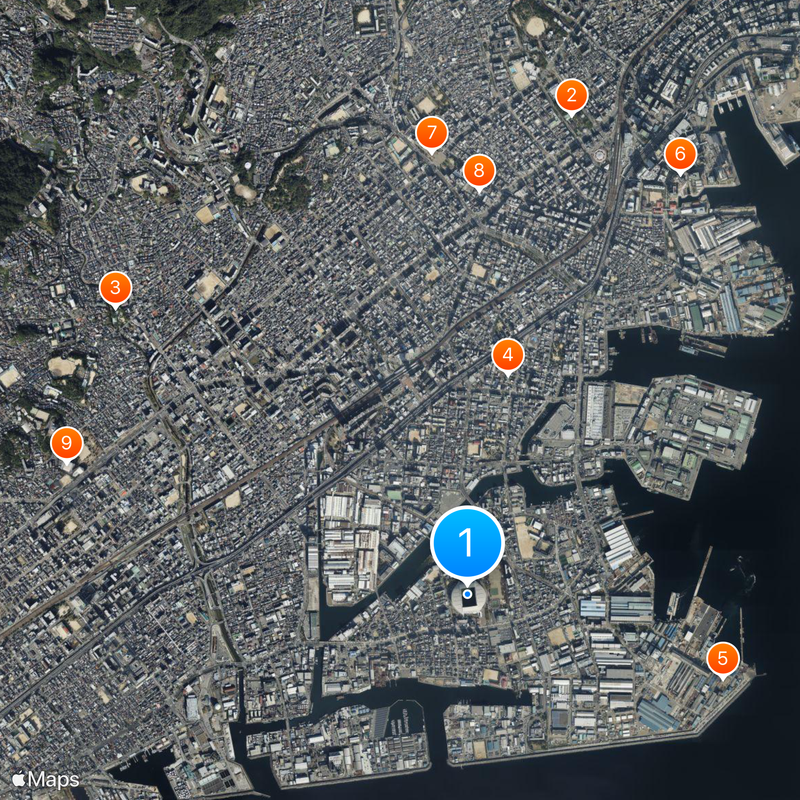 Stade du parc Misaki Carte