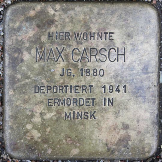 Stolperstein en memoria de Max Carsch