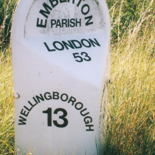 Milepost, Newport Road; new section S of Emberton village